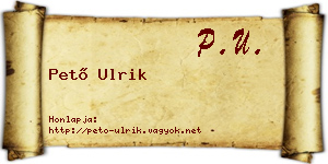 Pető Ulrik névjegykártya